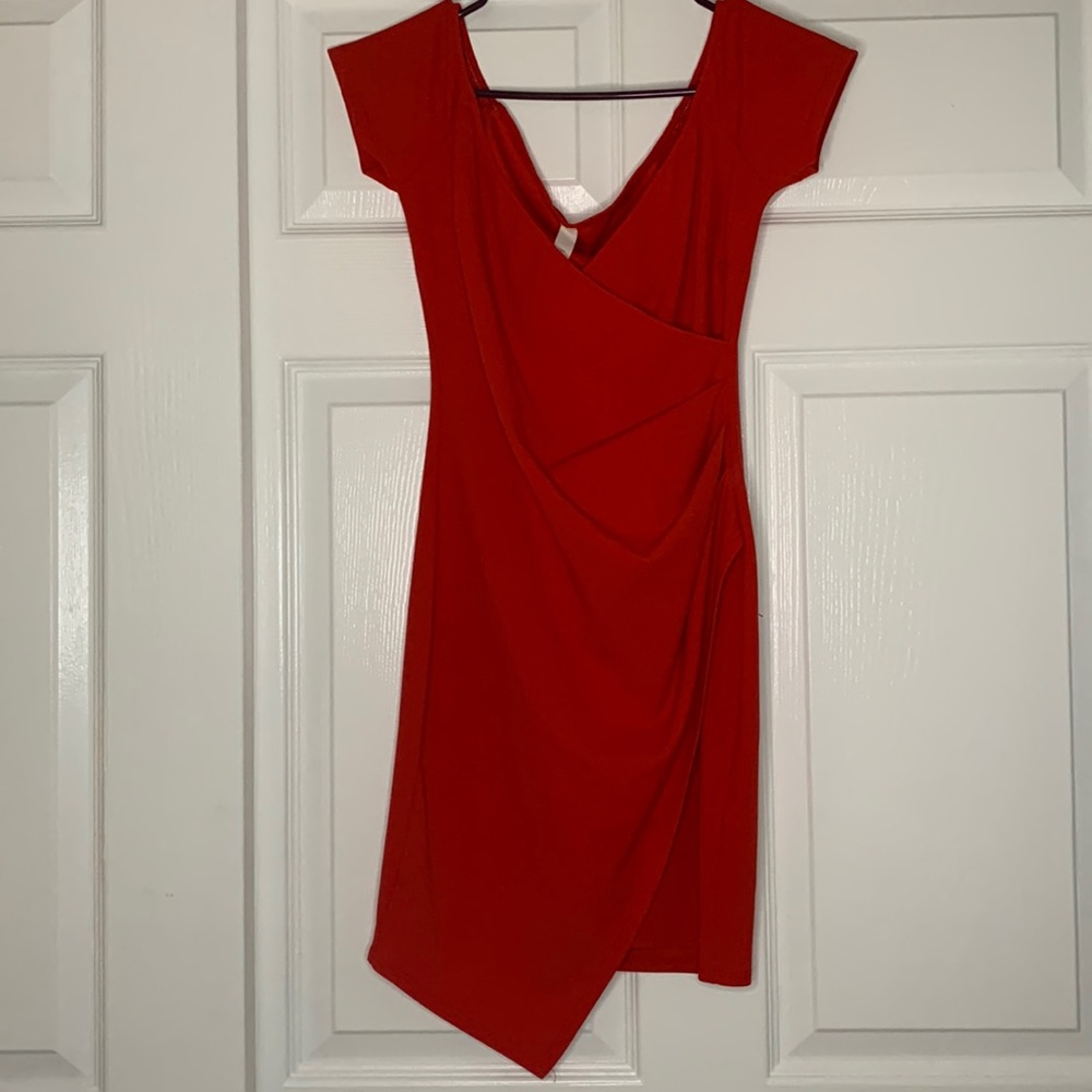 Red short dress